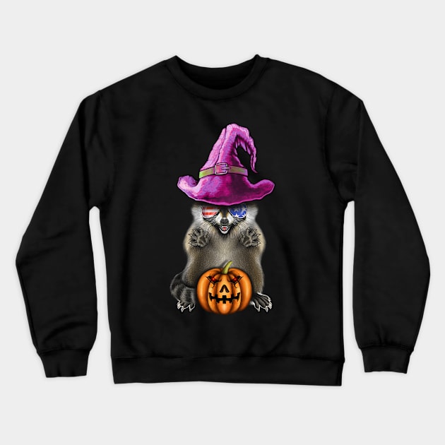 Raccoon Halloween Crewneck Sweatshirt by Artardishop